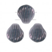 Shell Beads 2 holes 8 mm Opaque Luster Amethyst x20