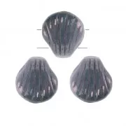 Shell Beads 2 holes 8 mm Opaque Luster Amethyst x20