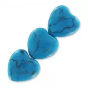Beads Turquoise Synthetic hearts bead 14 mm x4