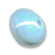 Ceramics bead 15mm Iridescent Light Blue|raw }}