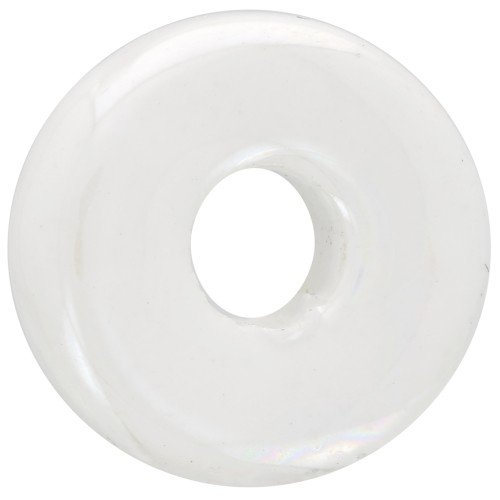 Heishi bead ceramic rondelle 15 mm White iridescent x1