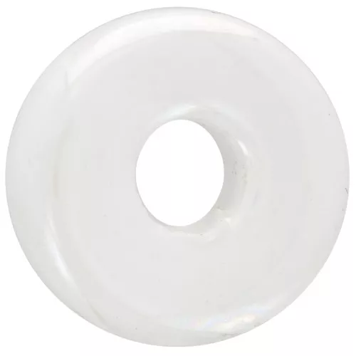 Heishi bead ceramic rondelle 15 mm White iridescent x1