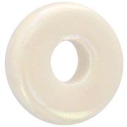 Heishi bead ceramic rondelle 15 mm Cream iridescent x1