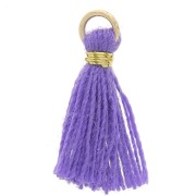 Imitation cotton tassel for DIY jewelry 12 mm Amethyst / Golden Jumpring x1|raw }}