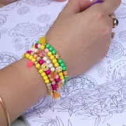 Imitation cotton tassel for DIY jewelry 12 mm Sienna / Golden Jumpring x1