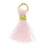 Imitation cotton pompom for DIY jewelry 10 mm - Rose Gold fastening x1