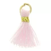 Pink - Imitation cotton pompom for DIY jewelry 10 mm - Rose Gold fastening x1 Imitation cotton pompom for DIY jewelry 10 mm - Rose Gold fastening x1