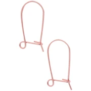 Hook earrings sleeper brass wire 17 mm - Rose Gold x2