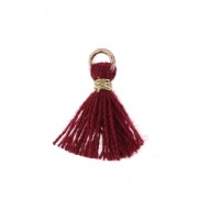 Imitation cotton tassel for DIY jewelry 12 mm burgundy / Golden Jumpring x1|raw }}