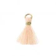 Imitation cotton tassel for DIY jewelry 12 mm Light Pink / Golden Jumpring x1