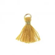 Imitation cotton tassel for DIY jewelry 12 mm Dark Yellow / Golden Jumpring x1
