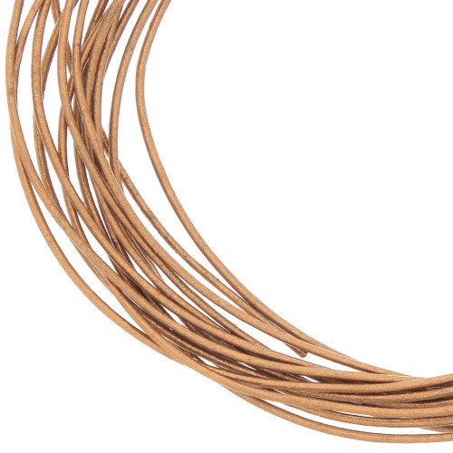 Leather cord 1mm Metallic Copper x2.95m