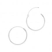 Hoop earrings 14mm - Wire 1.3 mm - Fine silver plated x2