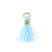 Imitation cotton tassel for DIY jewelry 12 mm Light Blue / Golden Jumpring x1|raw }}