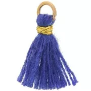 Blue - Pompon imitation coton pour création bijoux DIY 12mm Bleu Saphir attache Doré x1 Pompon imitation coton pour création bijoux DIY 12mm Bleu Saphir attache Doré x1