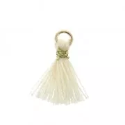 Cream - Pompon imitation coton pour création bijoux DIY 12 mm Crème avec attache Doré x1 Pompon imitation coton pour création bijoux DIY 12 mm Crème avec attache Doré x1