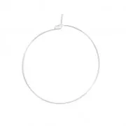 Earring hoops to decorate 30x0.6 mm - Fine silver plating x2