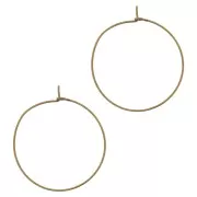 Earring hoops to decorate 30x0.6 mm - Bronze Tone x2