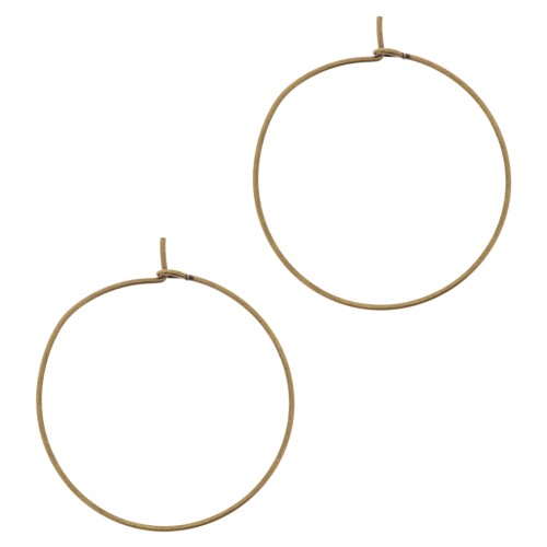 Earring hoops to decorate 30x0.6 mm - Bronze Tone x2