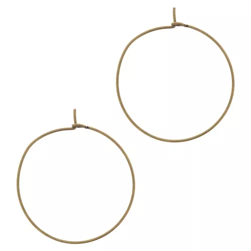 Earring hoops to decorate 30x0.6 mm - Bronze Tone x2