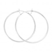 Earring hoops with clips - for not pierced ears - 35x1.6 mm - Fine silver plating x2|raw }}