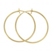 Earring hoops with clips - for not pierced ears - 35x1.6 mm - Fine Gold Platedx2|raw }}