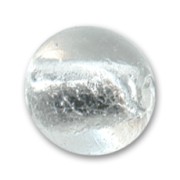 Silver foil rounds  12mm Crystal x4