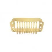 304 Stainless Steel Brass barrette comb clip - to decorate - 32x17 mm Gold Tonex1