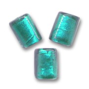 Silver foil cylinders 10x8mm Blue Zircon x4