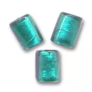 Silver foil cylinders 10x8mm Blue Zircon x4