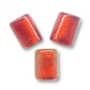 Silver foil cylinders 10x8mm Red Orangé  x4