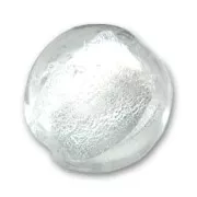 Silver foil flat round 20mm Crystal x1