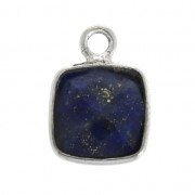 925 Sterling Silver Pendant 7 mm faceted gemstone / Lapis Lazuli x1|raw }}