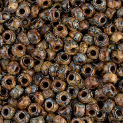 Miyuki Seed beads 6/0 4517 - Opaque Brown Picasso x8g