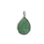 925 Sterling Silver drop Pendant with a 6x8 mm faceted gemstone / Chrysoprase x1|raw }}