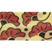 Polycotton wax style bias 20 mm - Bamako wedding flowers Red/Yellow x 1m|raw }}