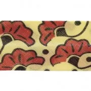 Polycotton wax style bias 20 mm - Bamako wedding flowers Red/Yellow x 1m