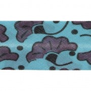 Polycotton wax style bias 20 mm - Bamako wedding flowers Purple/Blue x 1m