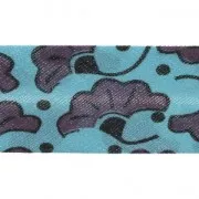 Polycotton wax style bias 20 mm - Bamako wedding flowers Purple/Blue x 1m