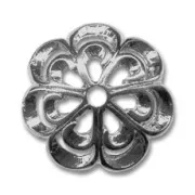 bead cap 22mm black nickel tone x1