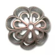 bead cap 22mm copper tone x1