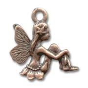 Fairy charm 19mm Antic copper tone x1|raw }}