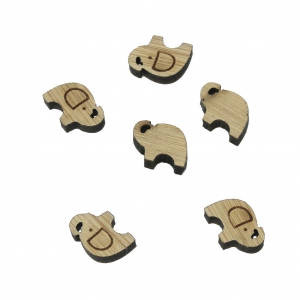 Mini laser cut wooden cabochon - Elephant Shape to decorate 8x10 mm x1