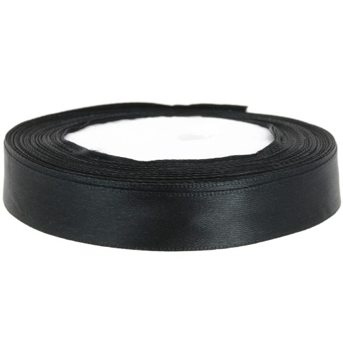 Satin ribbon  15mm Black x 20m