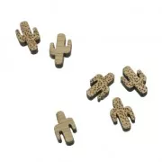 Mini laser cut wooden cabochon - Cactus Shape to decorate - 7x11 mm x1