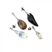 earstud pendant holder 19mm 925 silver fine Gold plated x2