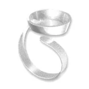 ring base 18mm Round-shaped Silver tone x1