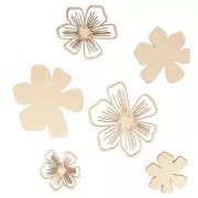 Set of 18 tropical raw wood flowers to decorate - Good Vibes x1