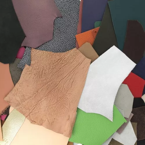 Luxury Leather Waste in different colors, sizes and textures x 400g