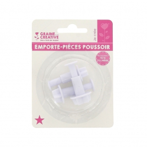 Cookie cutters set with piston for polymer clay - Stars 9-14-19 mm x3